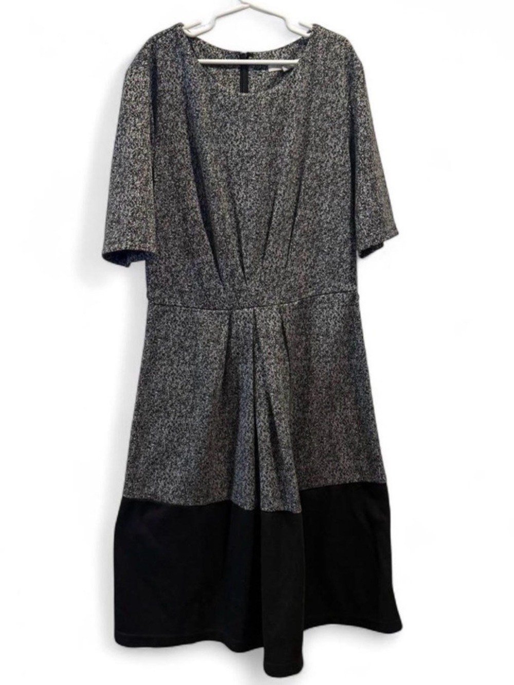 41 Hawthorn Gray and Black Two-Tone Midi Dress